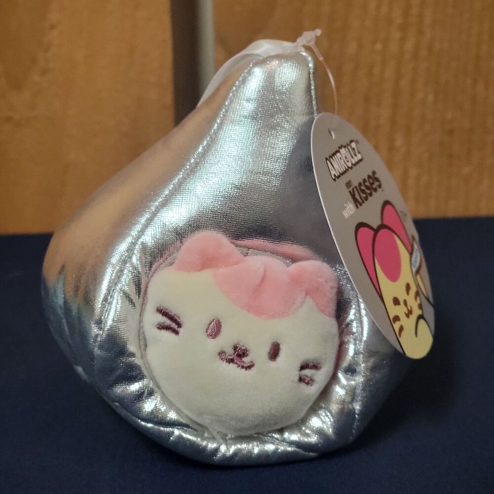 Anirollz 4" Kittiroll Hersheys Kisses Kawaii Cute Plush Silver Valentine's NWT